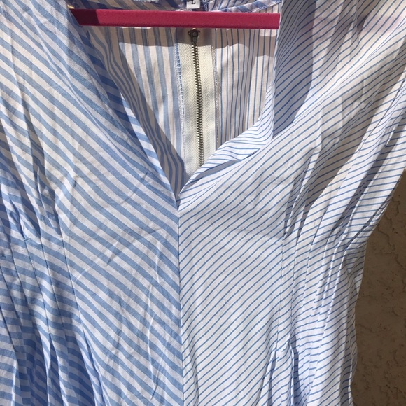 Blue and White Striped Dress - Picture 3 of 6